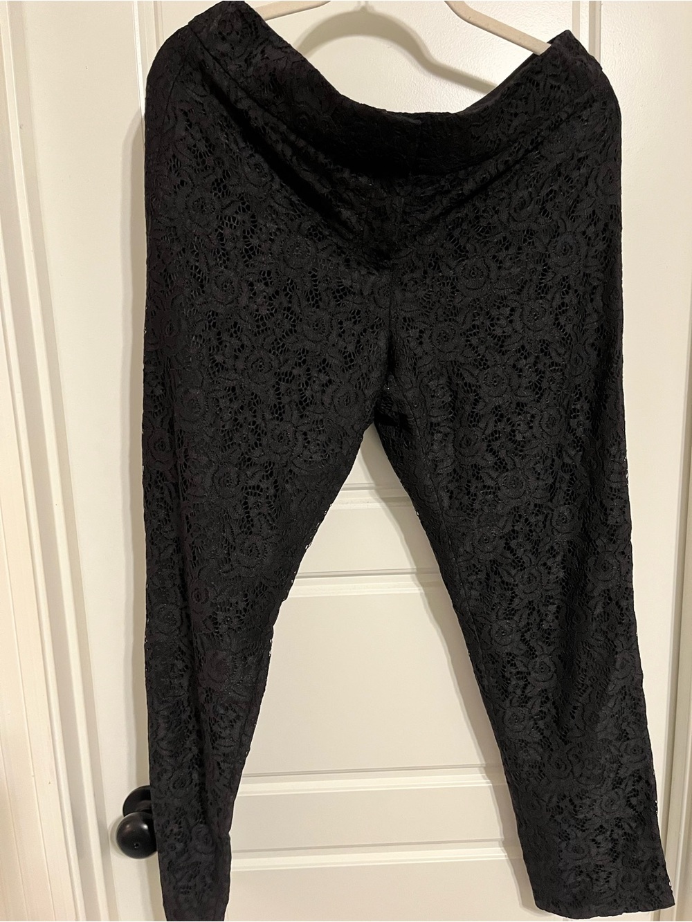Premise Black Lace Overlay women’s Black Lace lined Trousers